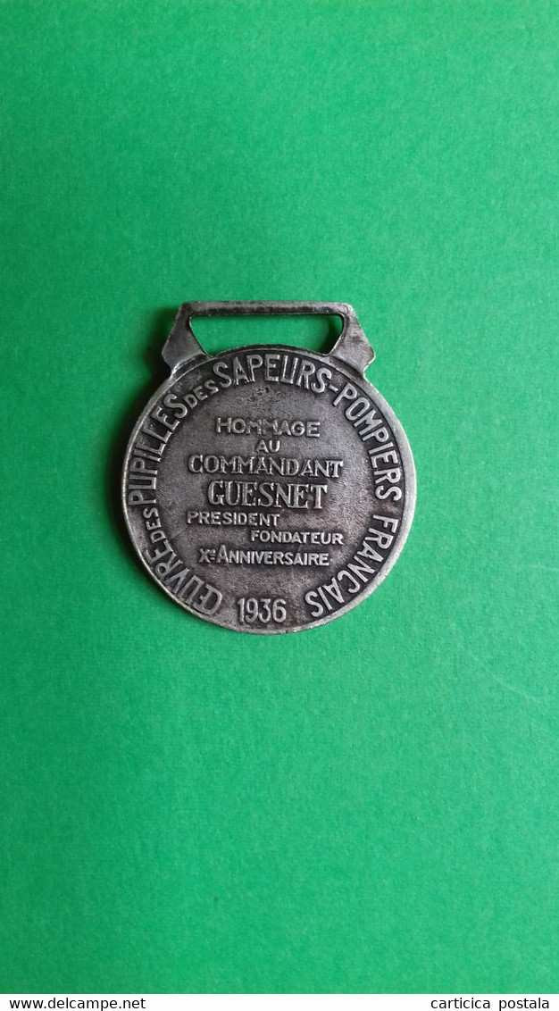 France Franta Medaille  Commandant Pompiers Francais 1936 - Pompiers