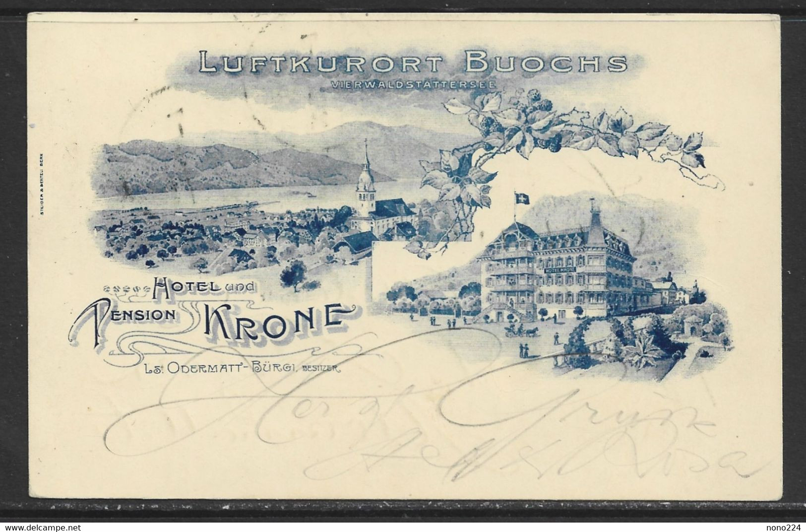 Carte P De 1906 ( Hôtel & Pension Krone / Luftkurort Buochs ) - Buochs