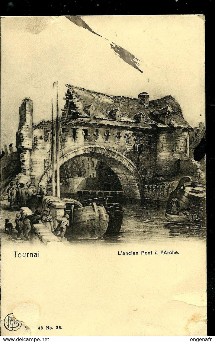 CP (Tournai: L'ancien Pont à L'Arche) Obl. TOURNAI (STATION ) 1906 - Poste Rurale