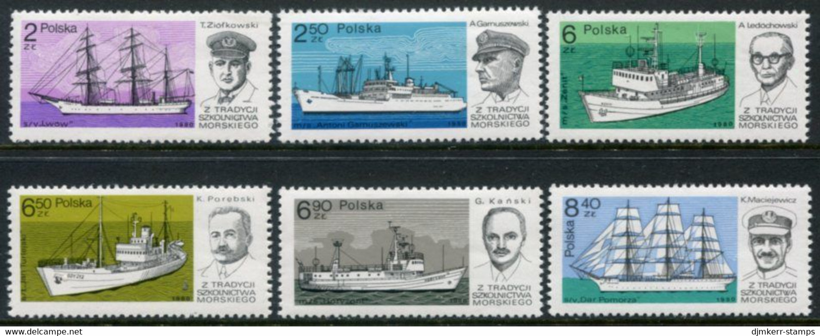 POLAND 1980 Training Ships MNH / **.  Michel 2699-704 - Unused Stamps