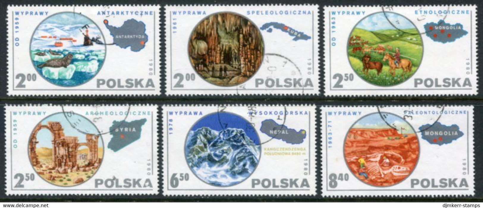 POLAND 1980 Scientific Expeditions Used.  Michel 2686-91 - Oblitérés