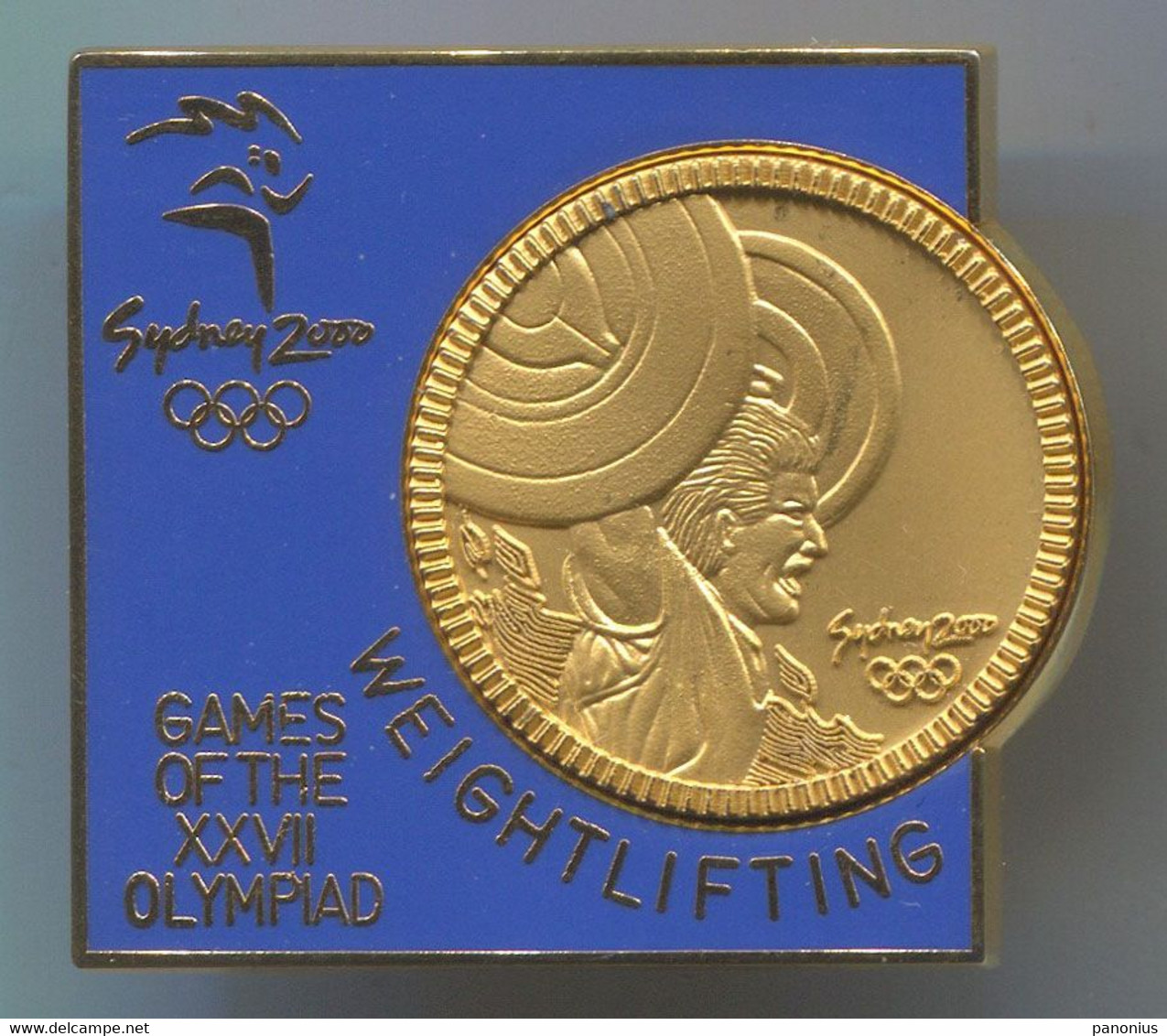 WEIGHTLIFTING  - Sydney 2000, Australia, Olympic Games, Enamel, Pin, Badge, Abzeichen, 30x30mm - Gewichtheben