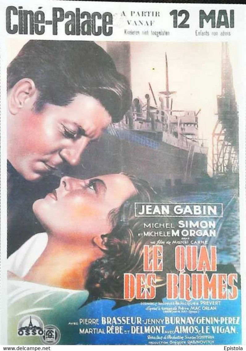 ► Carte Affiche    Le Quai Des Brumes  Jean Gabin Michèle Morgan - Affiches Sur Carte