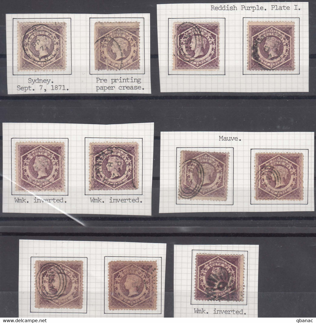 Australia States New South Wales NSW 1871/1882, 6 Pence Study Mi#46,55 - Oblitérés