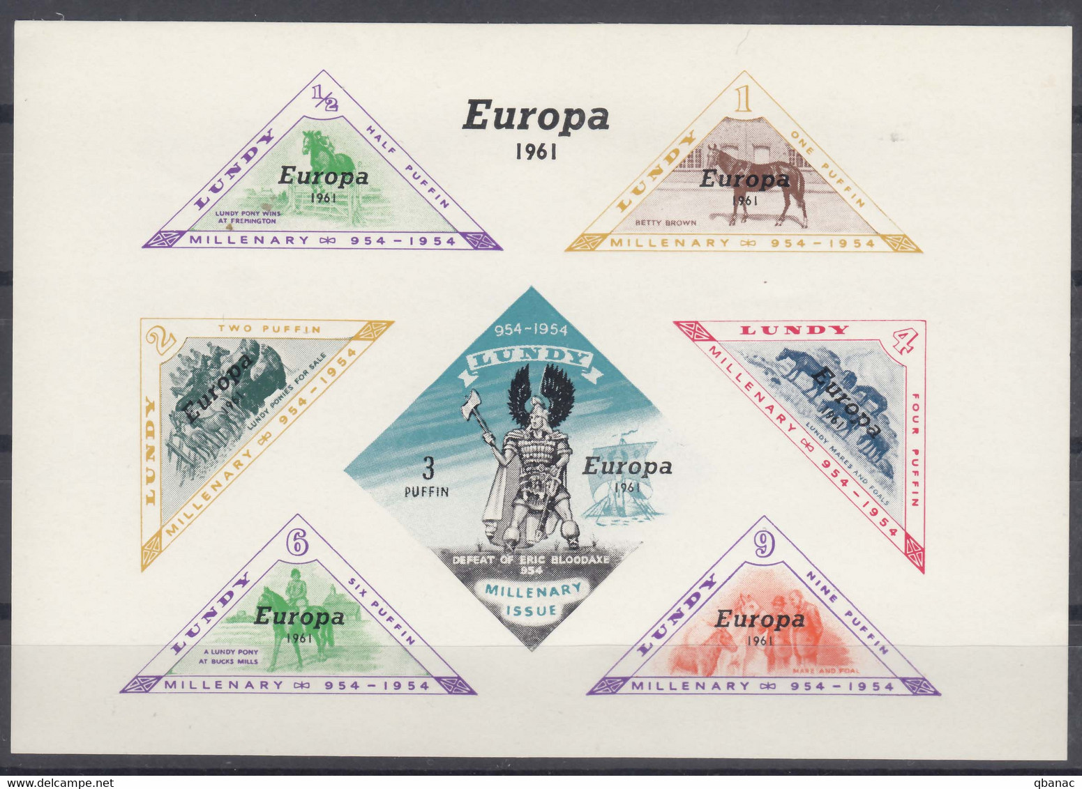 Great Britain Local Issuse Lundy 1961, Europa - CEPT, Mint Never Hinged Block - Emissione Locali