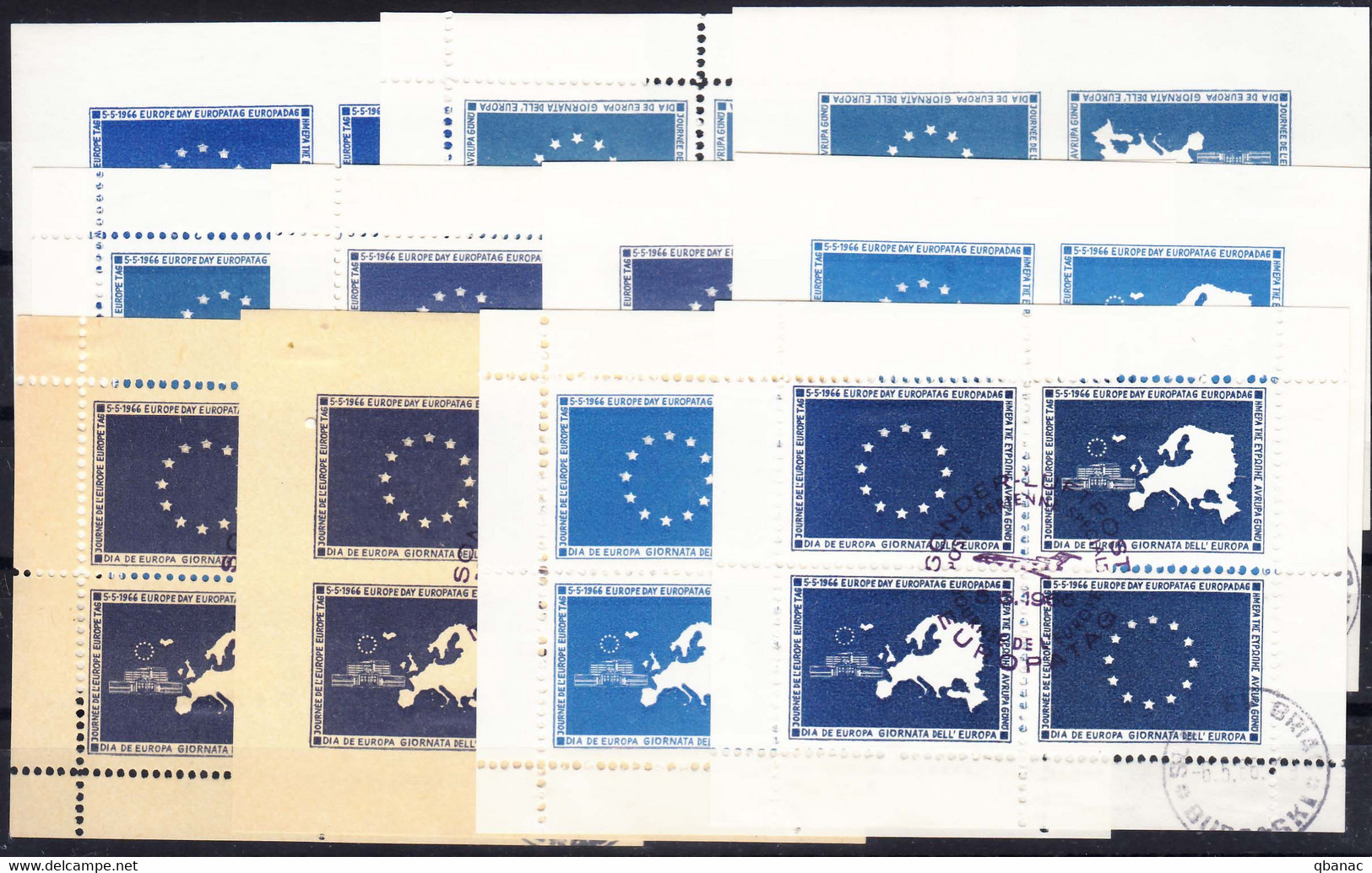 Europa - CEPT 1966, Interesting Issue Not Listed In Catalog, Blue Blocks - 1966