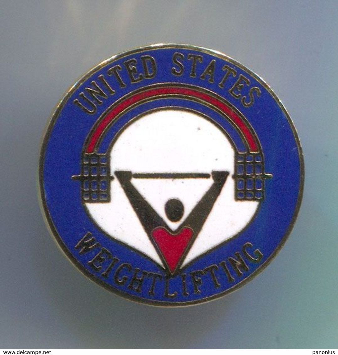 WEIGHTLIFTING - USA United States, Federation, Association, Enamel, Pin, Badge, Abzeichen - Gewichtheffen