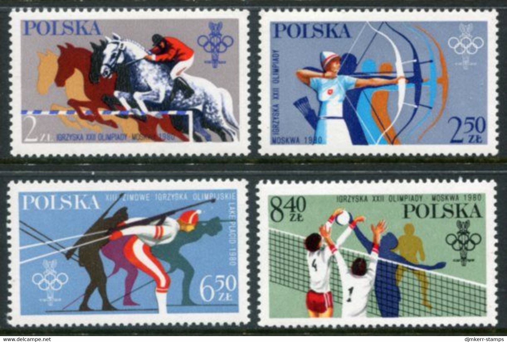 POLAND 1980 Winter Olympic Games  MNH / **.  Michel 2674-77 - Unused Stamps