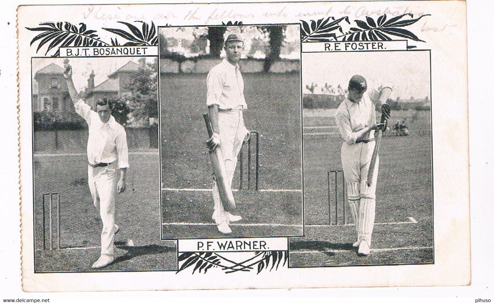 SPORT-103   CRICKET : Bosanquet / Warner / Foster 1904 - Cricket