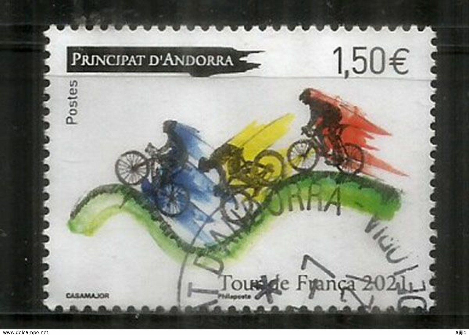 ANDORRA.Tour De France 2021, étape Ceret,Pas De La Casa, Port D'Envalira, Col De Beixalis,Andorra,oblitéré 1 ère Qualité - Gebraucht