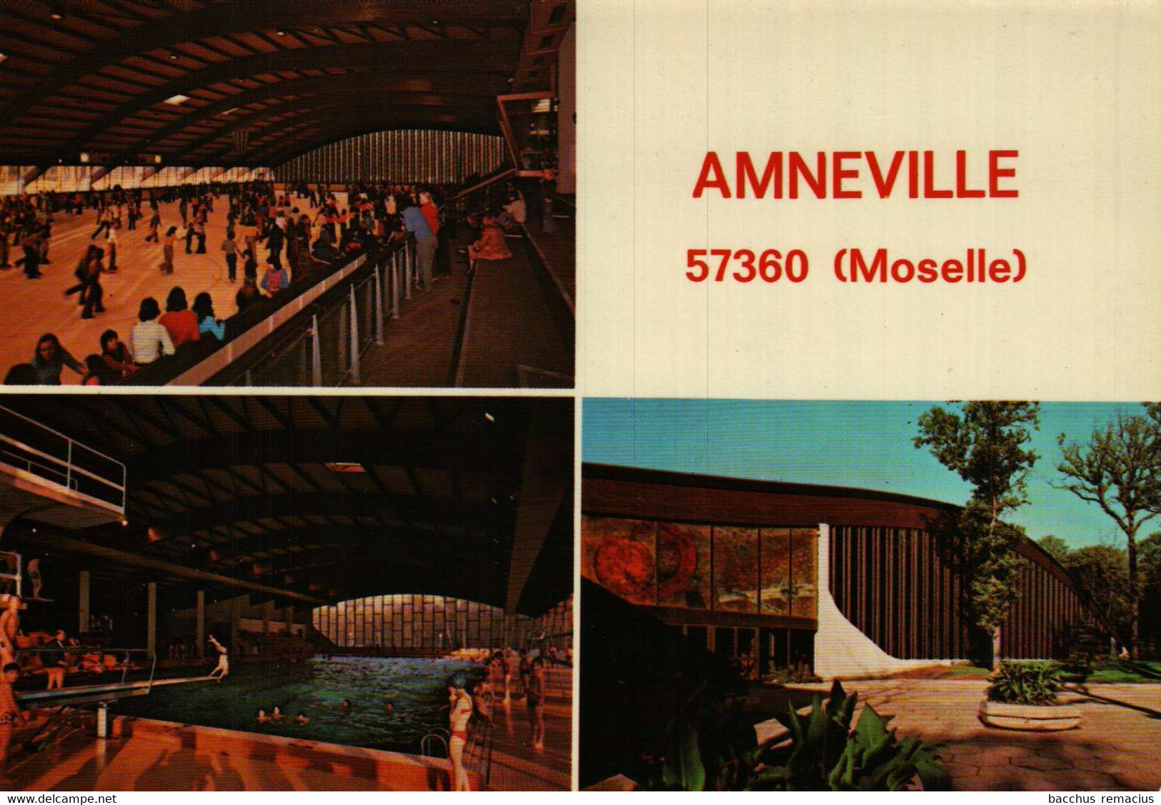 AMNÉVILLE (Moselle) Le Centre De Loisirs Du Parc De Coulange Vue Gén'rale De Nuit Pationoire Et Piscine Olympiques Bar - Metz Campagne