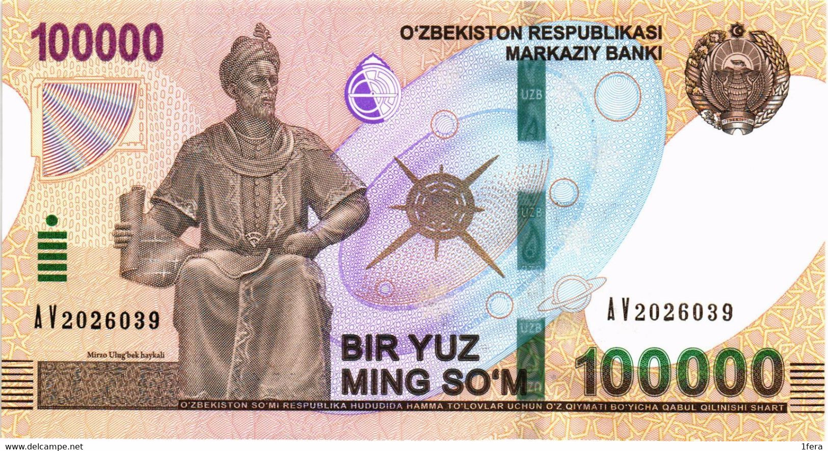 UZBEKISTAN 100000 SUM 2019 P NEW - UNC - Uzbekistan