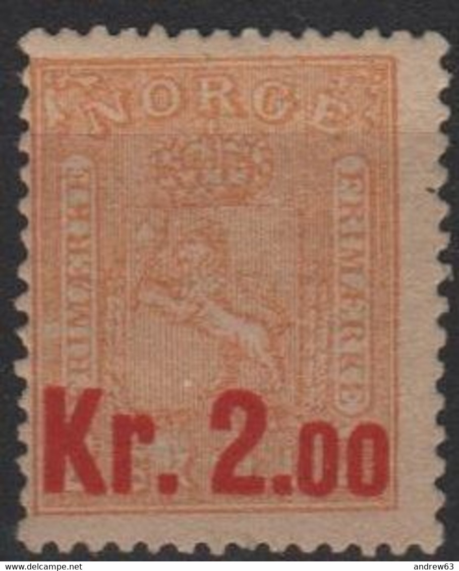 NORVEGIA - Norge - Norwegen - Norway - 1905 - 2 Sk Overprinted 2.00 Kr  - Yvert 62 - New - See Back Scan - Neufs