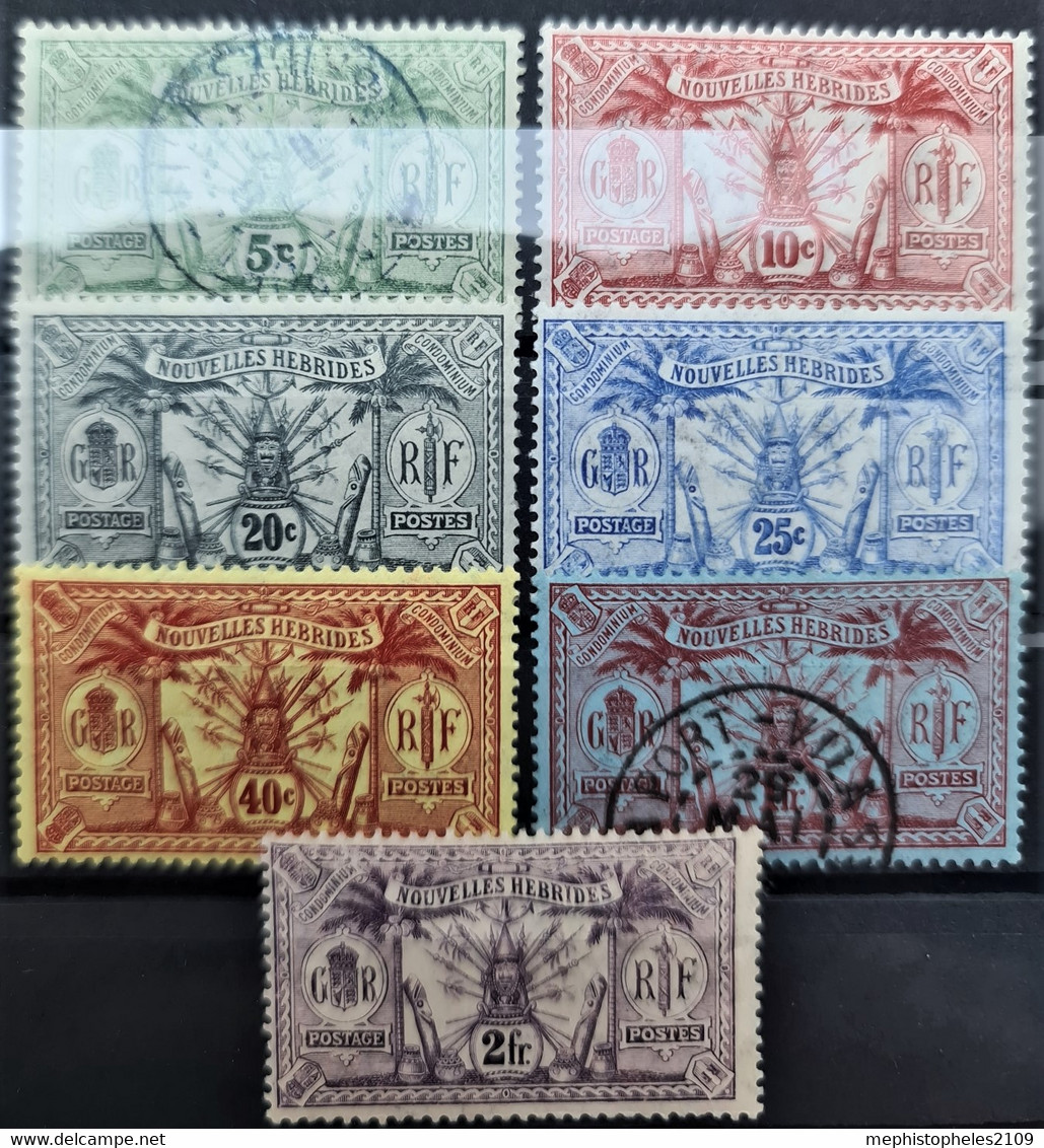 NOUVELLES HÉBRIDES 1911/12 - MLH/canceled - YT 27-30, 32, 35, 36 - Usados