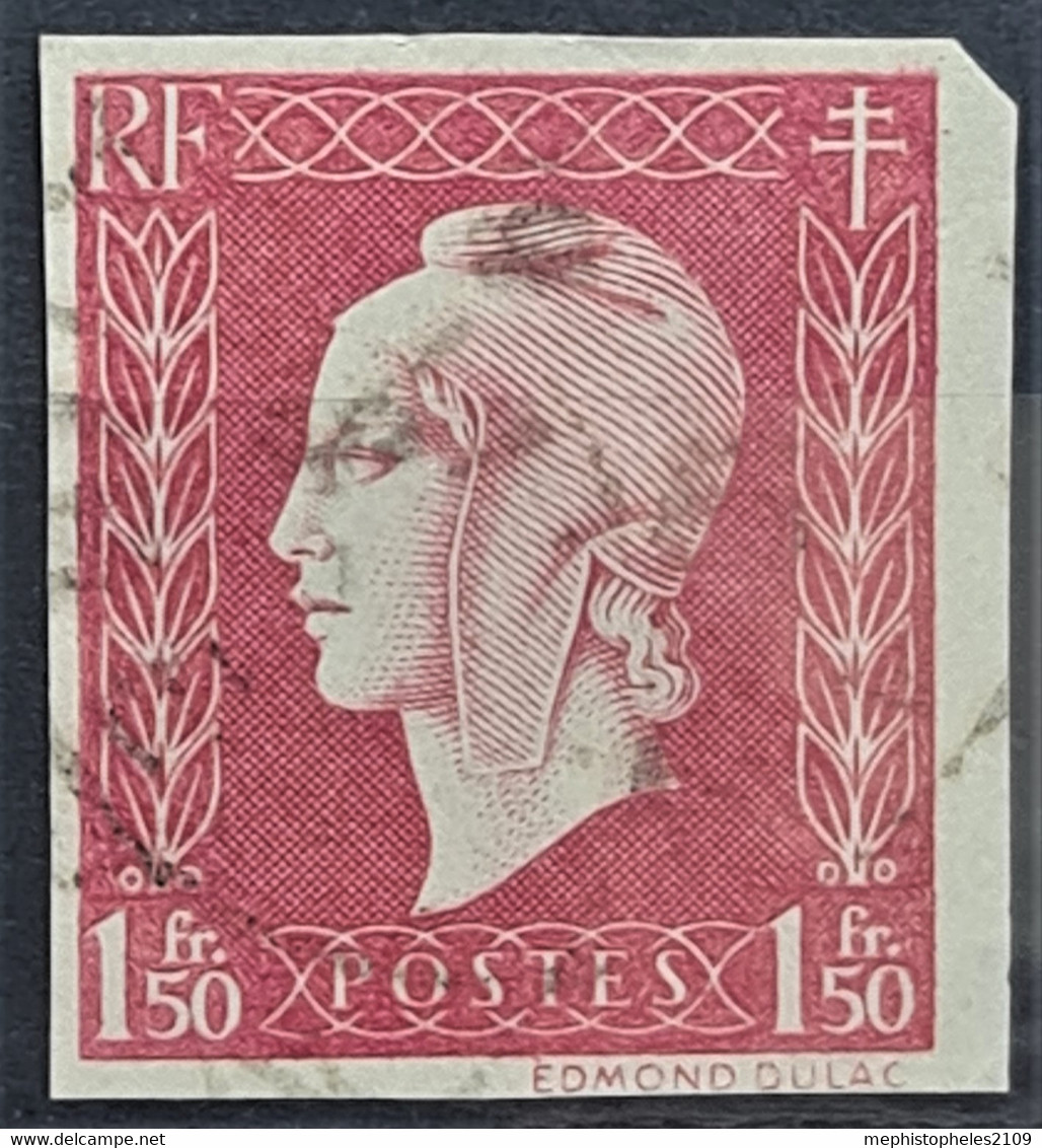 FRANCE 1945 - Canceled - YT 691 - Non Dentelé - 1.50F - Used Stamps