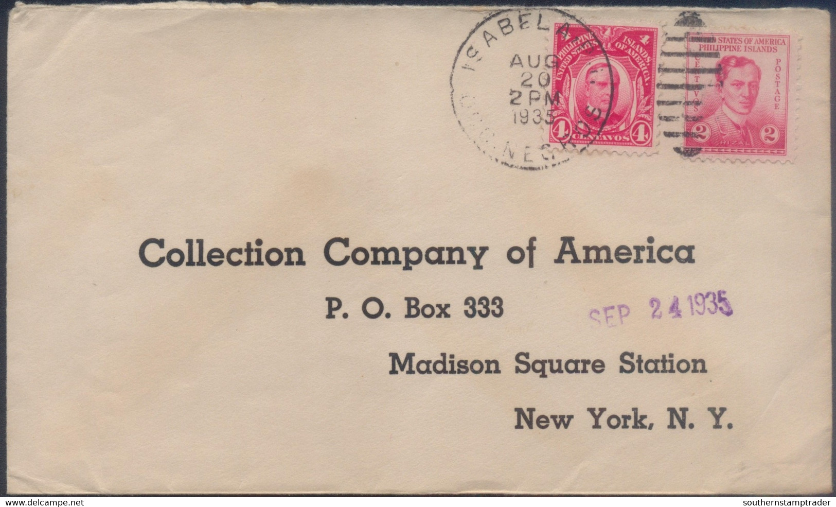 1935 Philippines, Isabella - Negros Occidental Cover To The US - Filippijnen