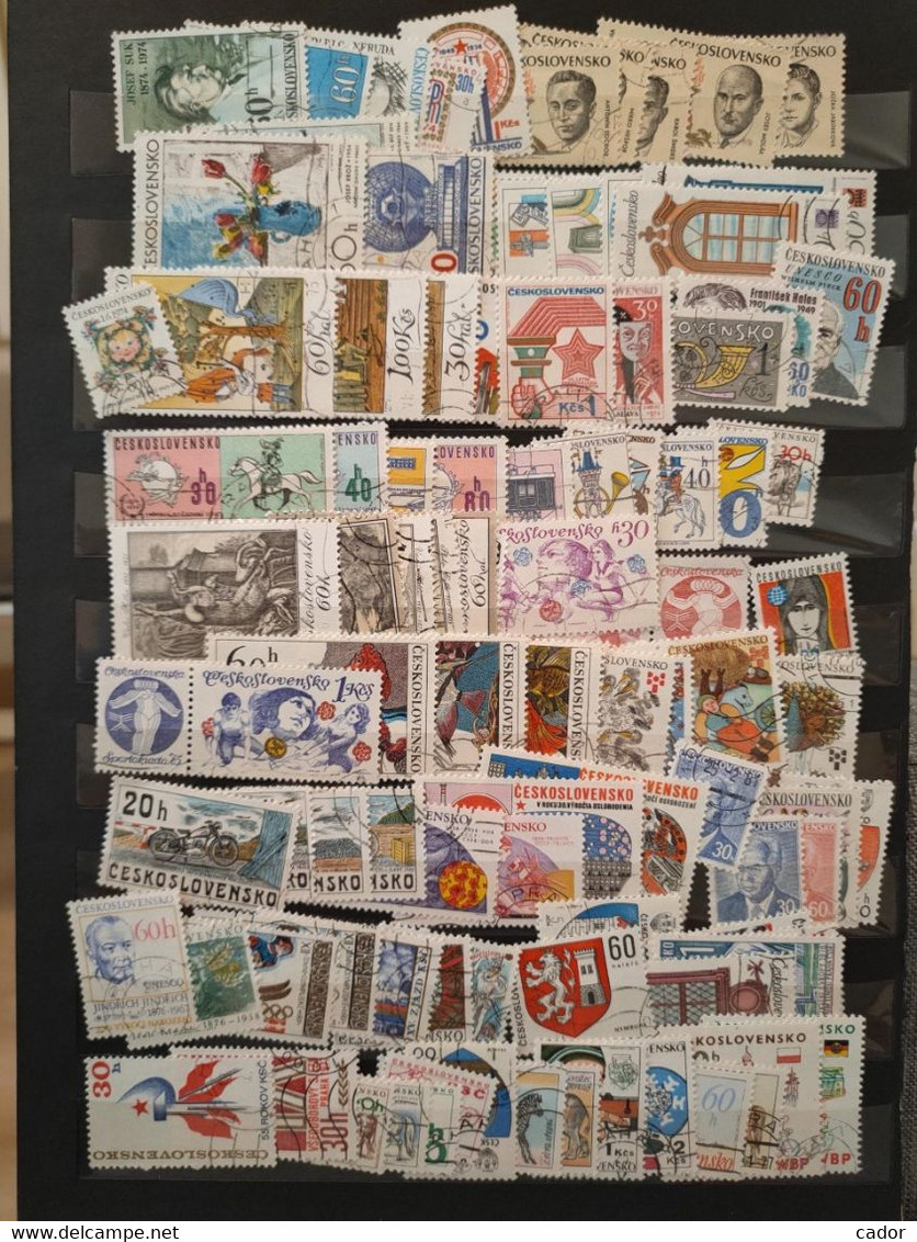 Tchécoslovaquie - Lot > 200 Timbres Oblitérés (voir 3 Scan) - Lots & Serien