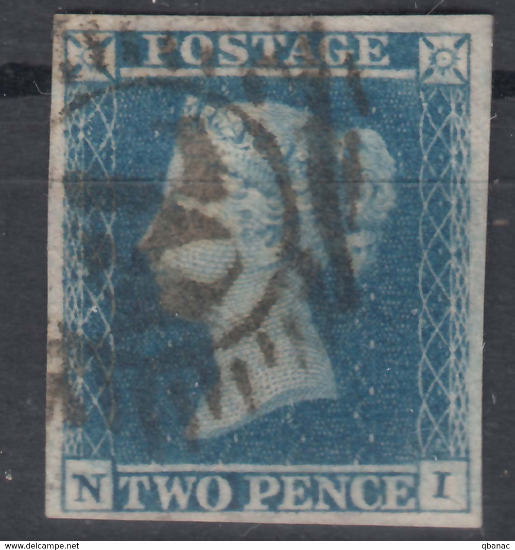 Great Britain, Two Pence Blue, Nice Used Piece With Margins, Yvory Head Impression - Gebruikt