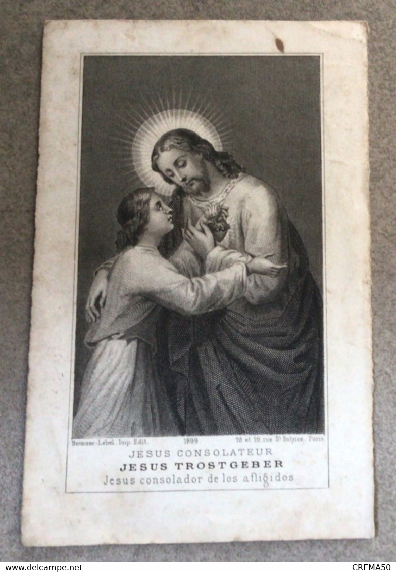 Jesus Consolateur . Cœur De Jesus . Gravure Ancienne , Année 1885 - - Devotion Images