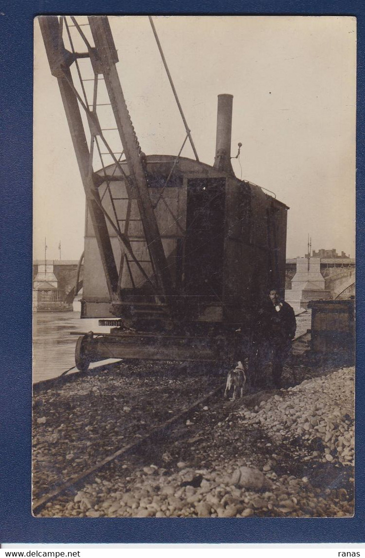 CPA à Identifier Engin De Chantier Grue Non Circulé Carte Photo - Zu Identifizieren