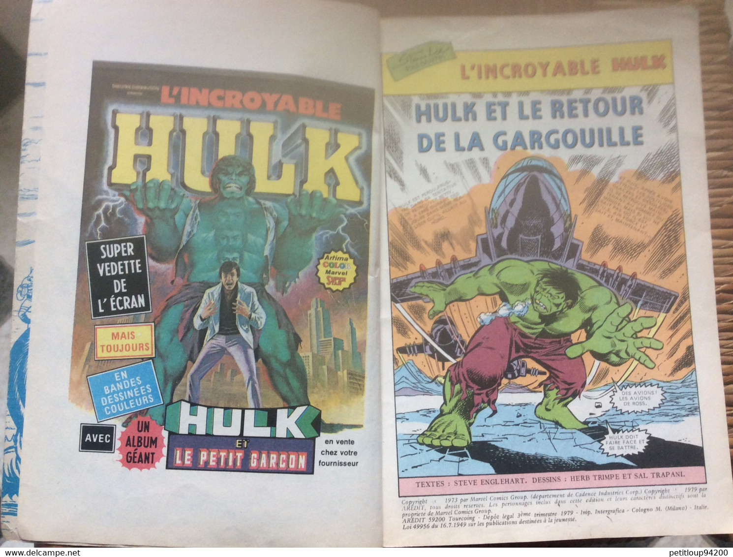 BD L’INCROYABLE HULK  Hulk Et Le Retour De La Gargouille  MARVEL  Année 1979 - Hulk