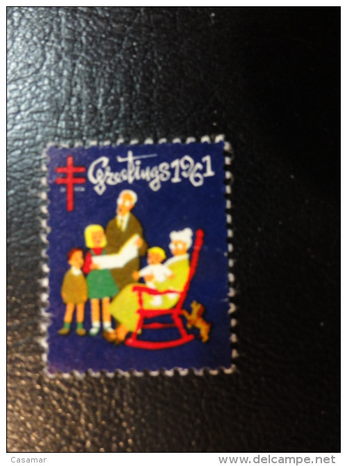 1961 Vignette TB Christmas Seals Seal Poster Stamp USA - Sin Clasificación
