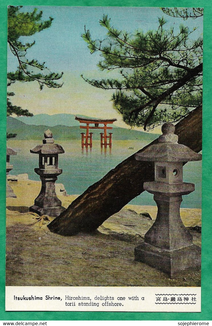 Hiroshima Itsukushima Shrine (Hatsukaichi Japan) Delights One With A Torii Standing Offshore 2scans - Hiroshima