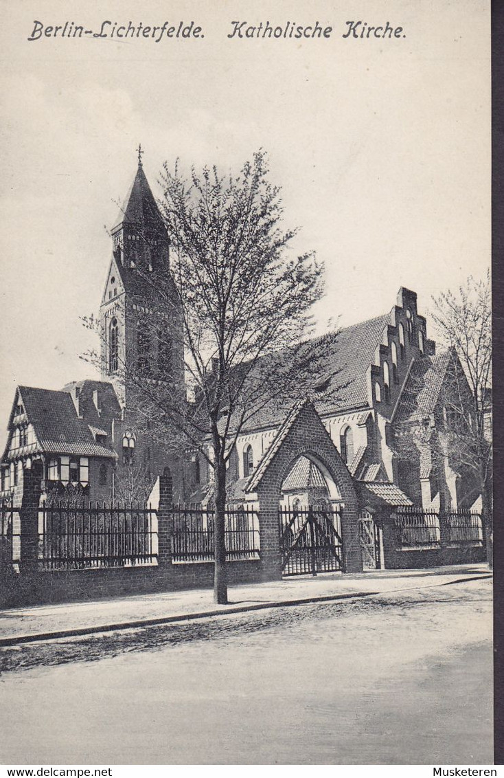 Deutsches Reich PPC Berlin-Lichterfelde Katholische Kirche Klickow's Verlag (2 Scans) - Lichterfelde