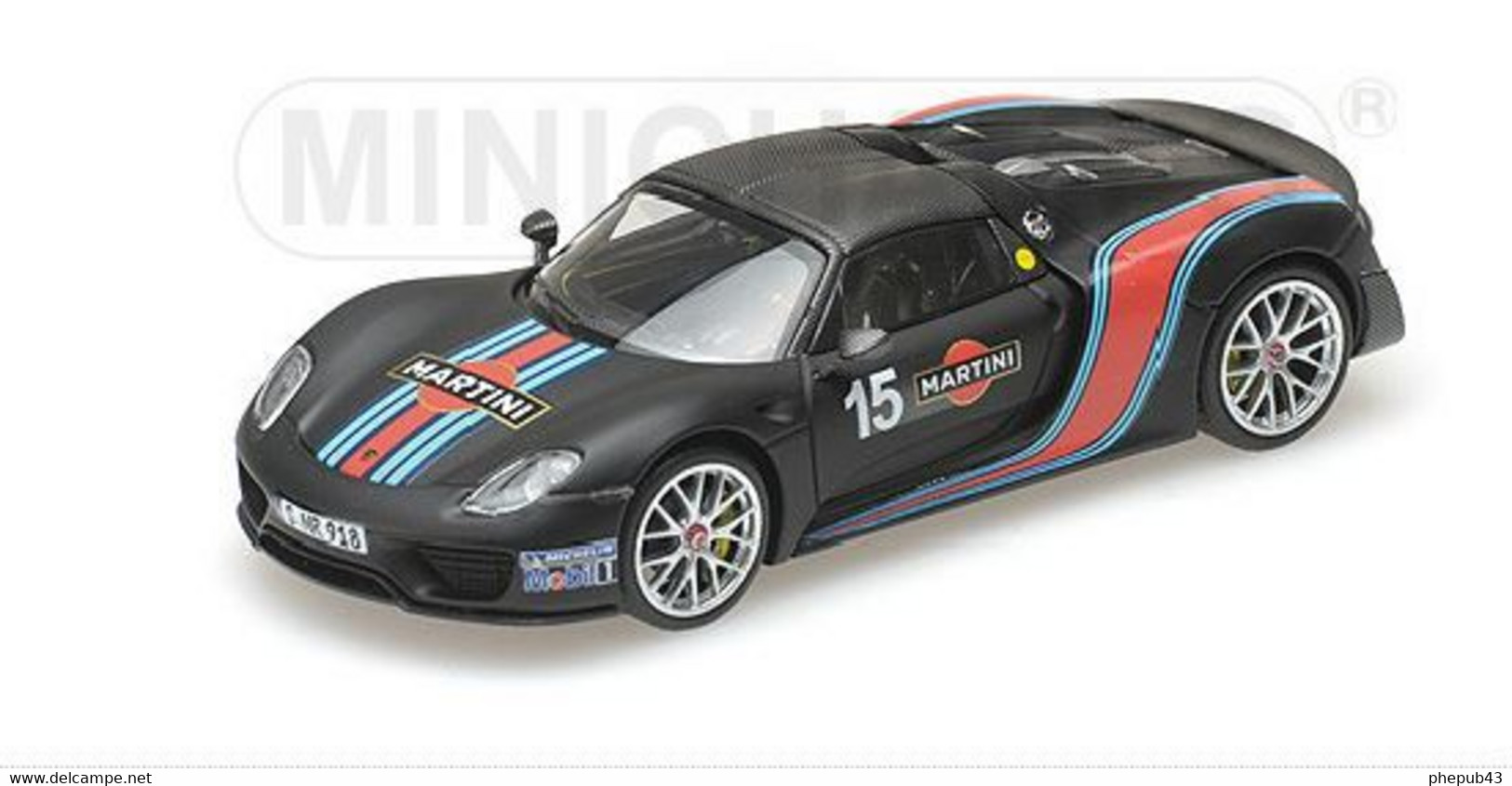 Porsche 918 Spyder – Weissach Package ACKAGE With Martini Stripes – 2015  - Minichamps - Minichamps