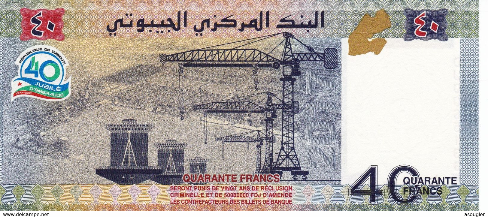 Djibouti 40 Francs 2017 UNC P-46 Commemorative Issue 40th Anniversary Of Independence. Free S/H Via Regular Air Mail. - Dschibuti