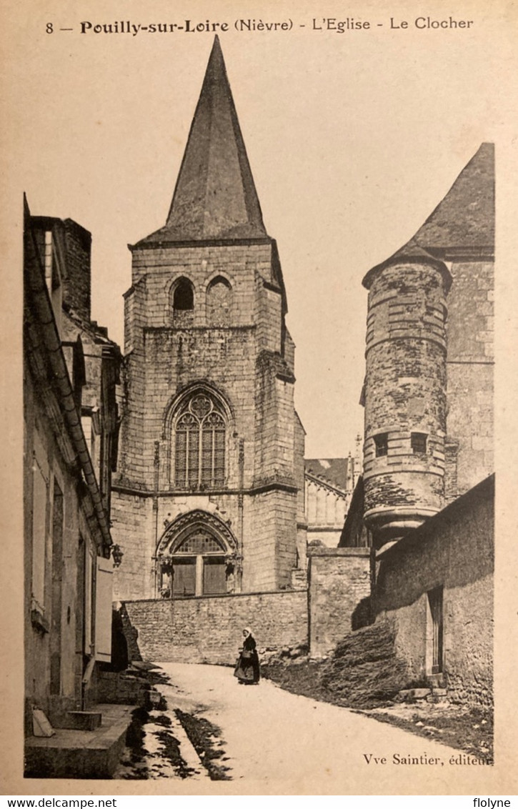 Pouilly Sur Loire - Rue De La Commune Et Clocher De L’église - Pouilly Sur Loire