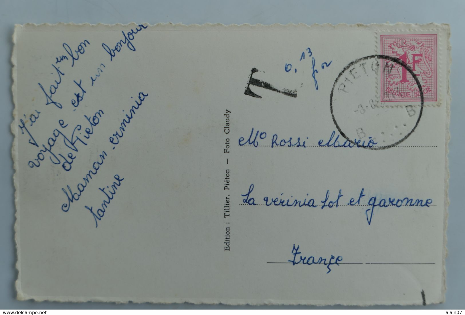 Carte Postale : Chapelle Lez Herlaimont : PIETON : La Gare, Train, Animé, Timbre En 1933(?) - Chapelle-lez-Herlaimont