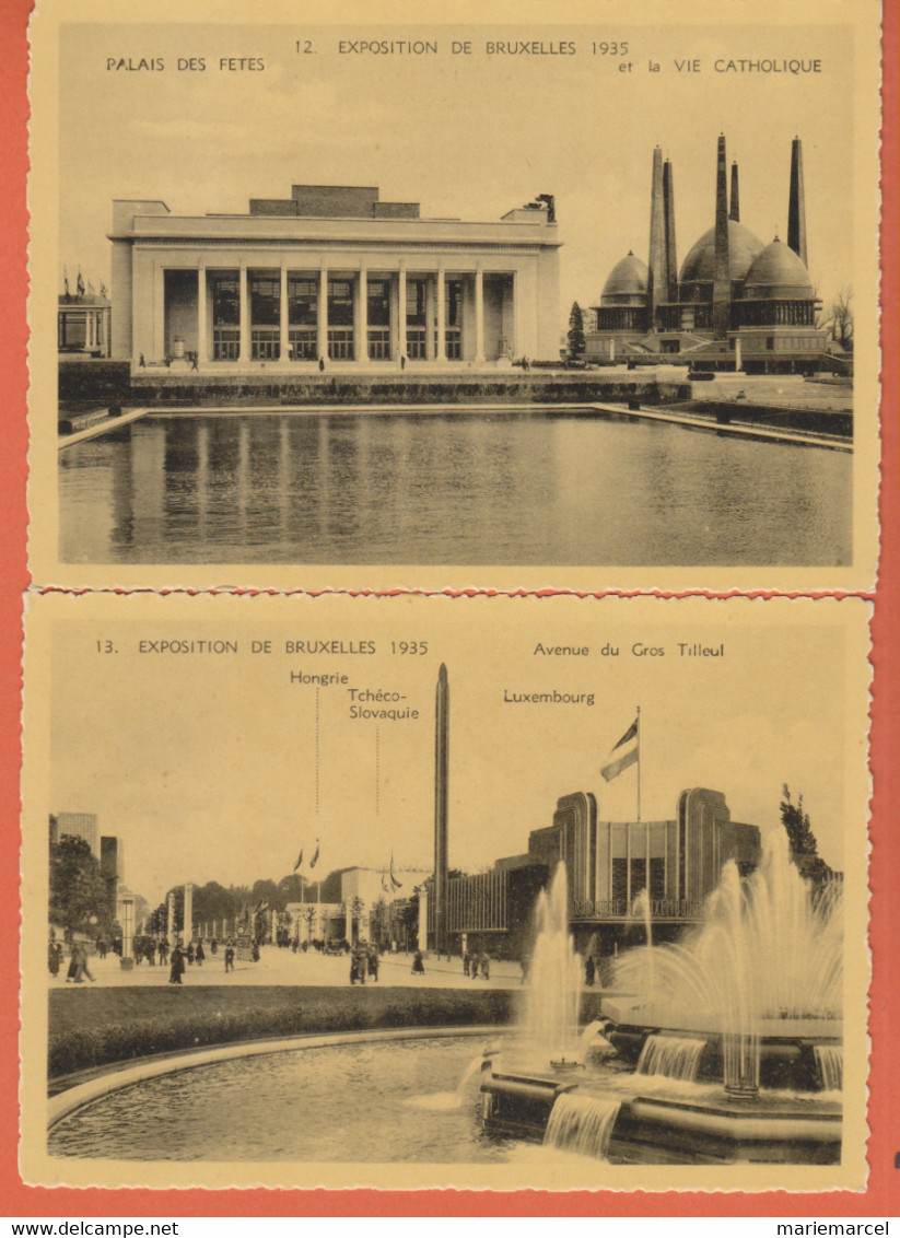 BELGIQUE - EXPOSITION DE BRUXELLES 1935 - LOT DE 30 CARTES DENTELÉES EN GRAND FORMAT