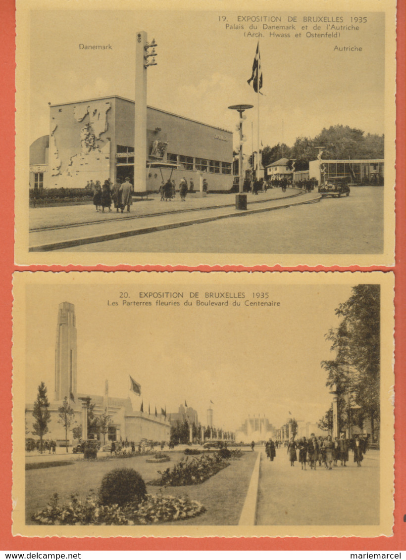 BELGIQUE - EXPOSITION DE BRUXELLES 1935 - LOT DE 30 CARTES DENTELÉES EN GRAND FORMAT