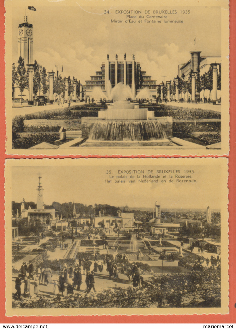 BELGIQUE - EXPOSITION DE BRUXELLES 1935 - LOT DE 30 CARTES DENTELÉES EN GRAND FORMAT