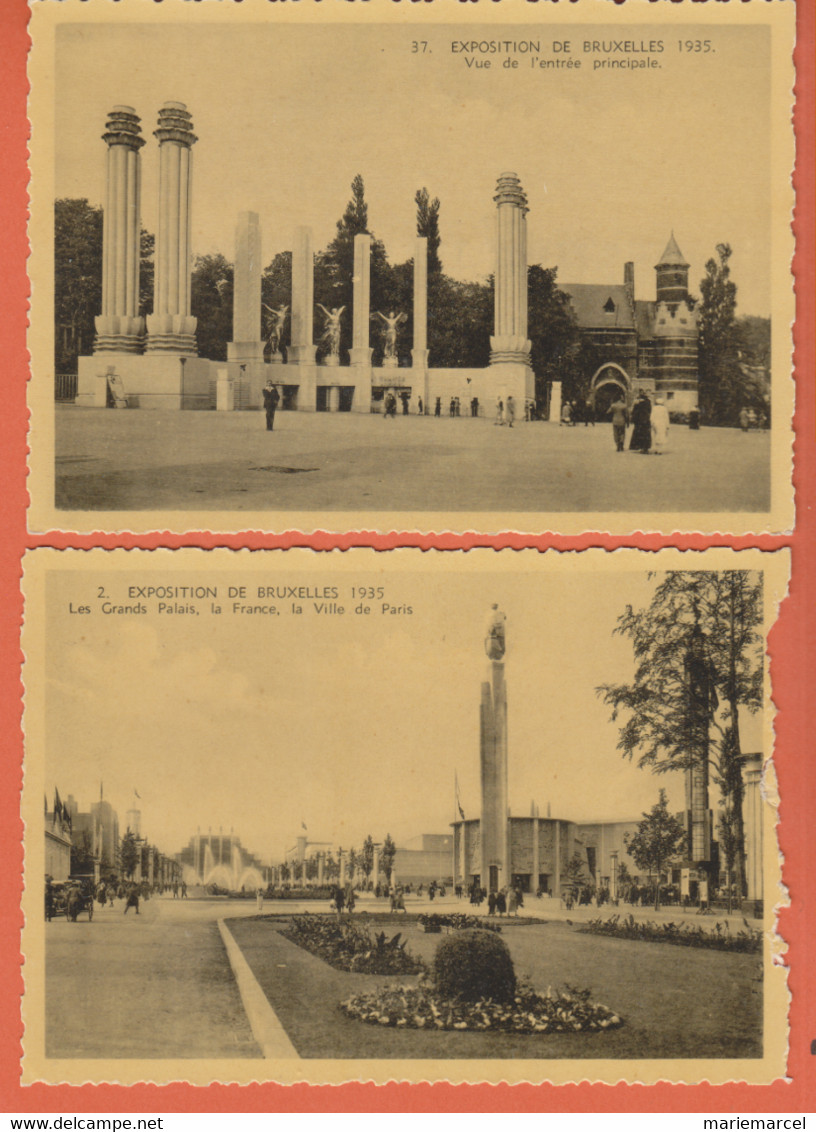 BELGIQUE - EXPOSITION DE BRUXELLES 1935 - LOT DE 30 CARTES DENTELÉES EN GRAND FORMAT