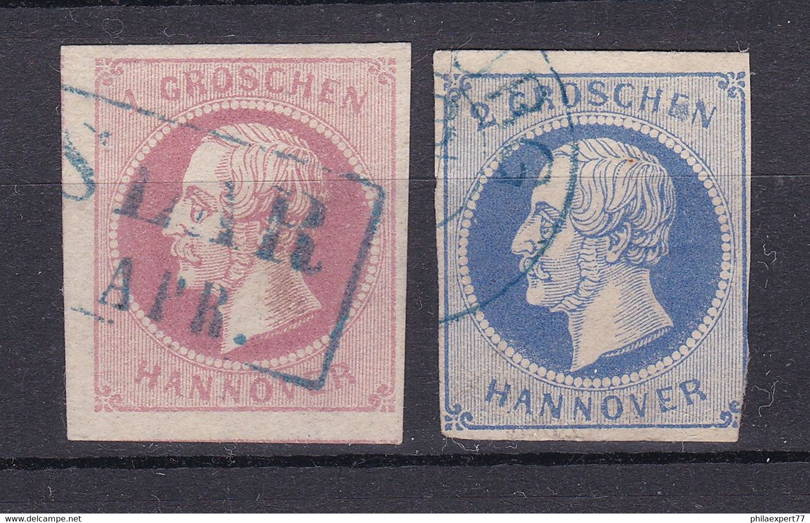 Hannover - 1859 - Michel Nr. 14/15 - Gestempelt - 60 Euro - Hanovre