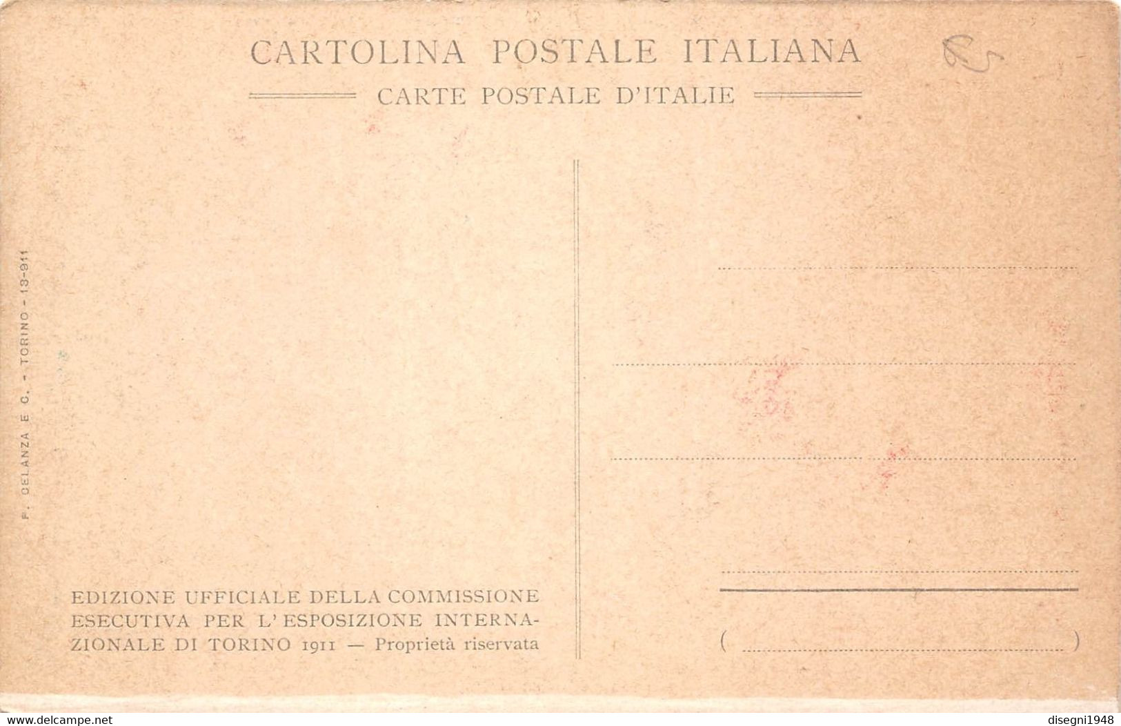 09883 "TORINO - ESPOSIZIONE INTERN. 1911 - PALAZZO DELL'UNGHERIA" ARCHITETT. DEL '900. CART. ORIG. NON SPED. - Exposiciones