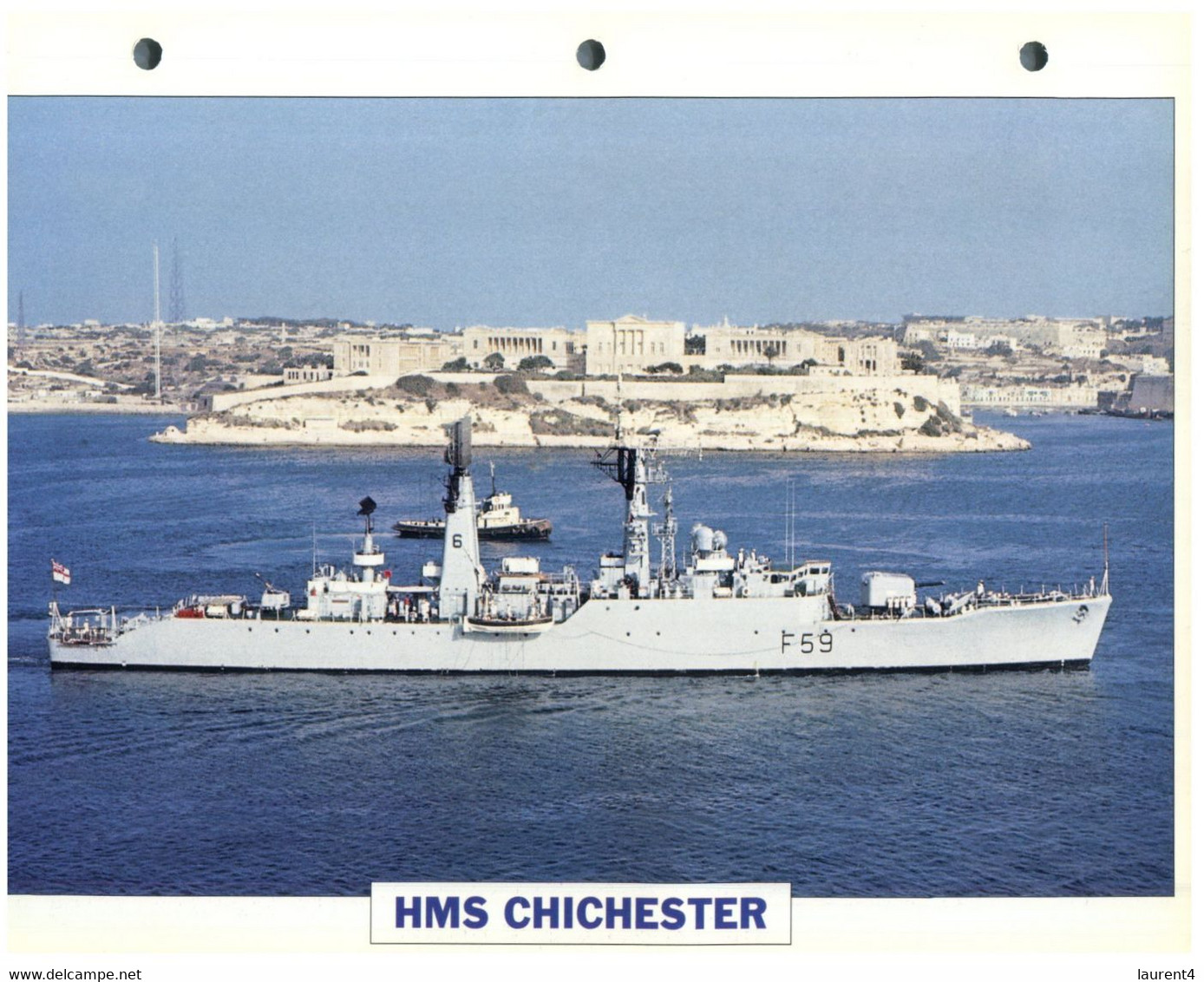 (25 X 19 Cm) (22-8-2021) - T - Photo And Info Sheet On Warship - UK - HMS Chichester - Autres & Non Classés