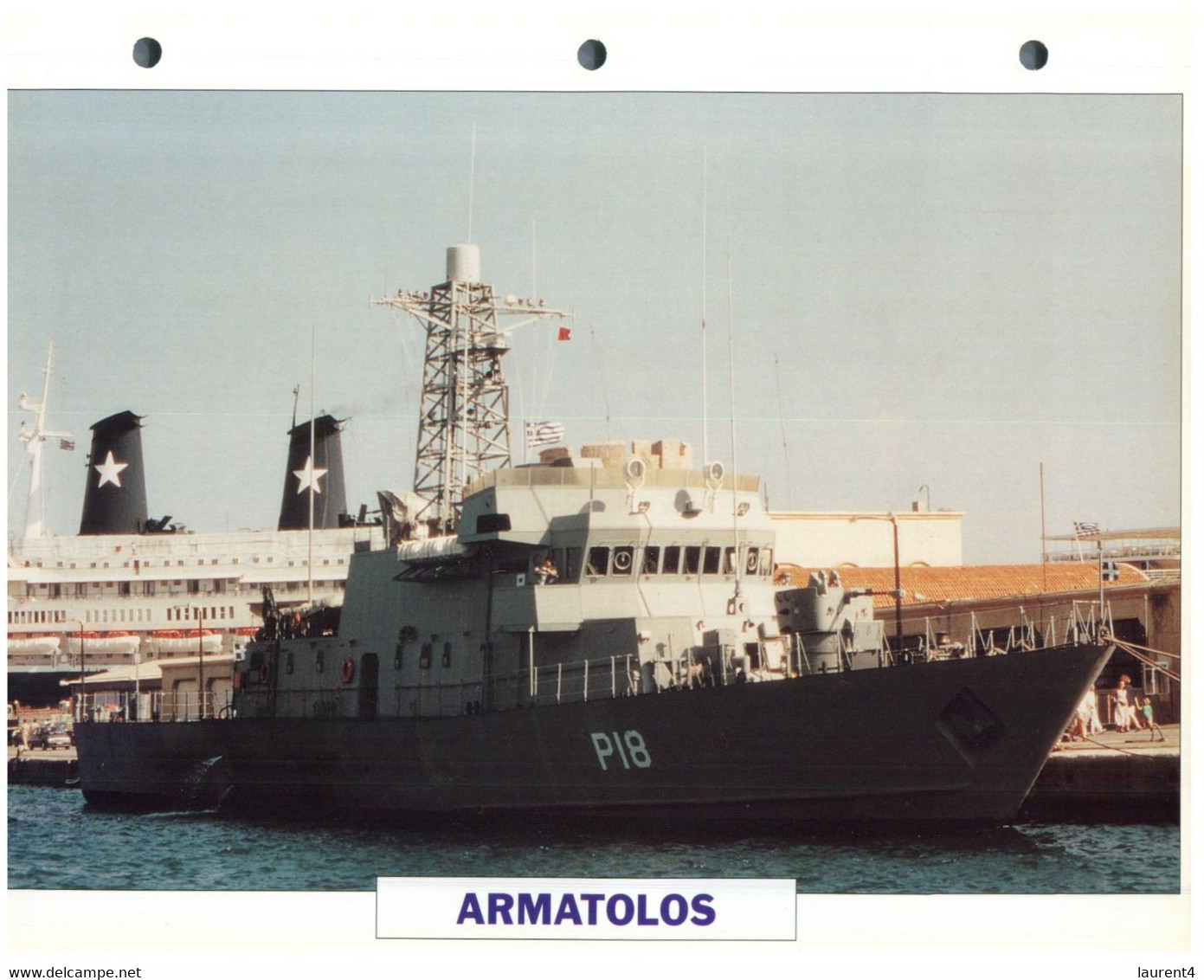 (25 X 19 Cm) (22-8-2021) - T - Photo And Info Sheet On Warship - Greece - Armatolos - Autres & Non Classés