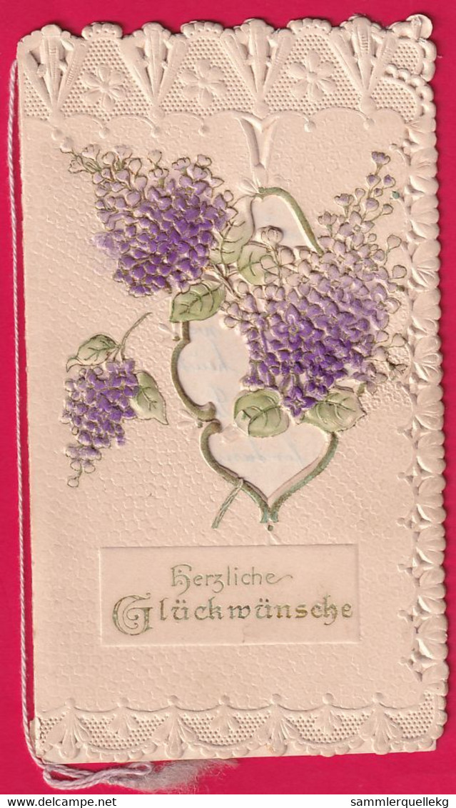 Prägekarte Aufklappbare Um Ca 1900, Herzlichen Glückwunsch - Altri & Non Classificati