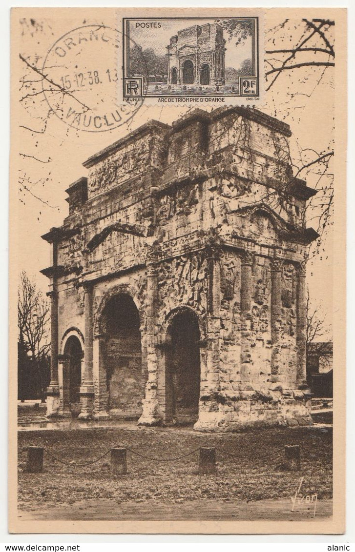 Carte Maximum France N°389 Arc De Triomphe D'Orange 15/12/38 TBE - 1930-1939