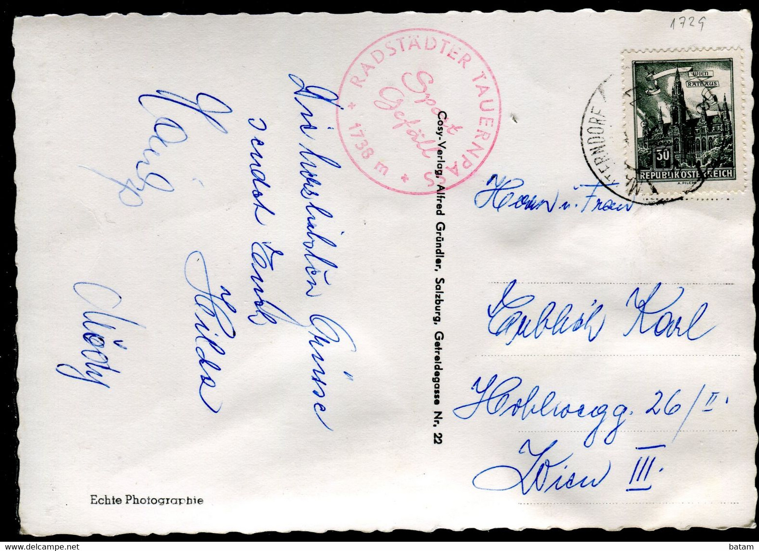 1729 - Austria 1968 - Obertauern - Used Postcard - Obertauern