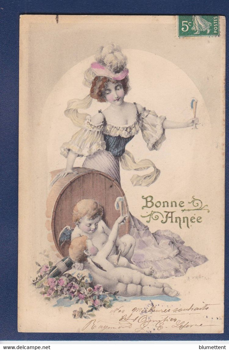CPA Type Vienne En Pied Femme Women Glamour Viennoise Art Nouveau Circulé Angelot - Vienne