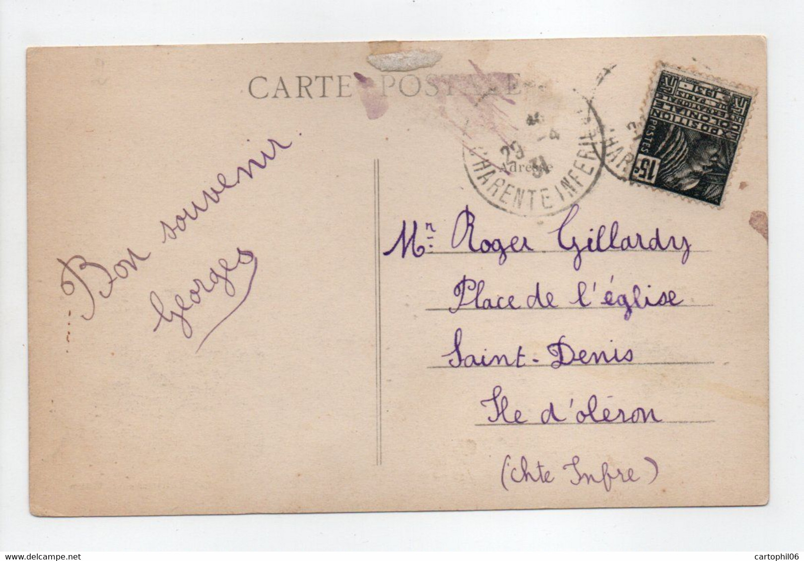 - CPA SAUJON (17) - Rue Carnot 1931 - Edition Le Guiastrennec 1544 - - Saujon