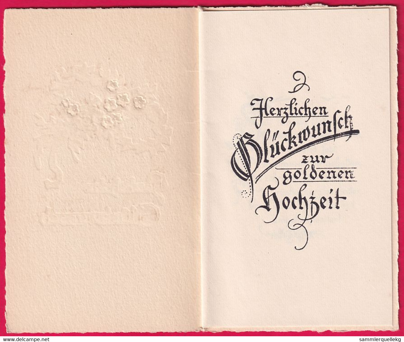 Prägekarte Aufklappbare Um Ca 1910/1920, Herzlichen Glückwunsch Zur Goldenen Hochzeit - Altri & Non Classificati