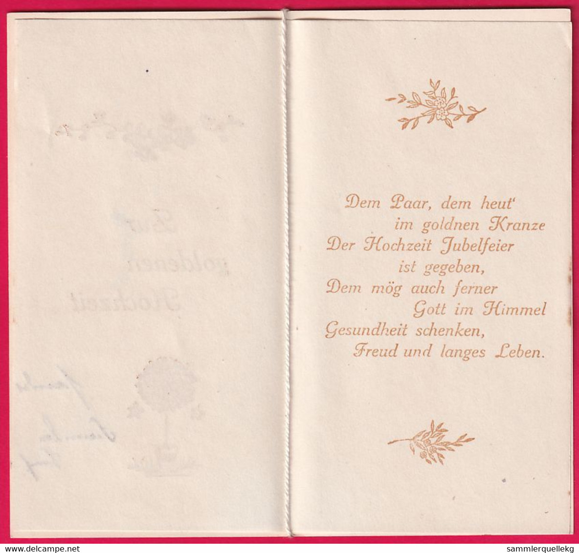 Prägekarte Aufklappbare Um Ca 1910/1920, Herzlichen Glückwunsch Zur Goldenen Hochzeit - Sonstige & Ohne Zuordnung