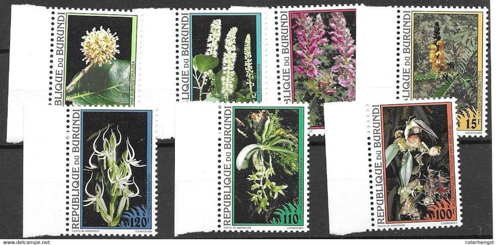 1995 Burundi Short Set 7/8 Mnh ** 8 Euros Flowers 1995 - Unused Stamps