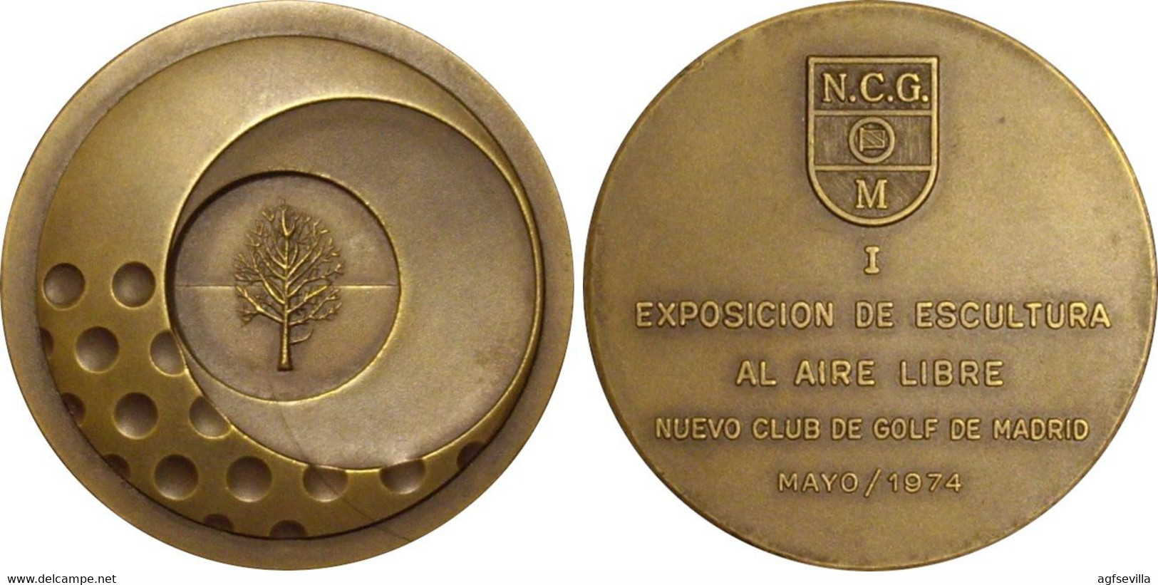 ESPAÑA. MEDALLA NUEVO CLUB DE GOLF DE MADRID. MAYO 1974. BRONCE. ESPAGNE. SPAIN MEDAL - Profesionales/De Sociedad