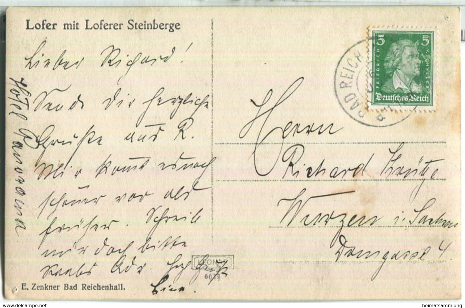 Lofer Mit Den Loferer Steinbergen - Foto-Ansichtskarte 20er Jahre - Verlag E. Zenkner Bad Reichenhall - Lofer